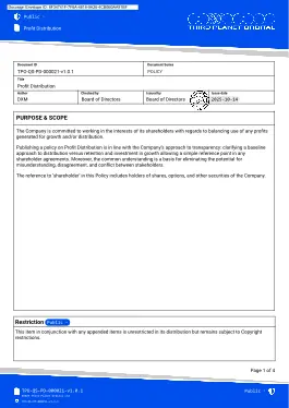 Profit Distribution
